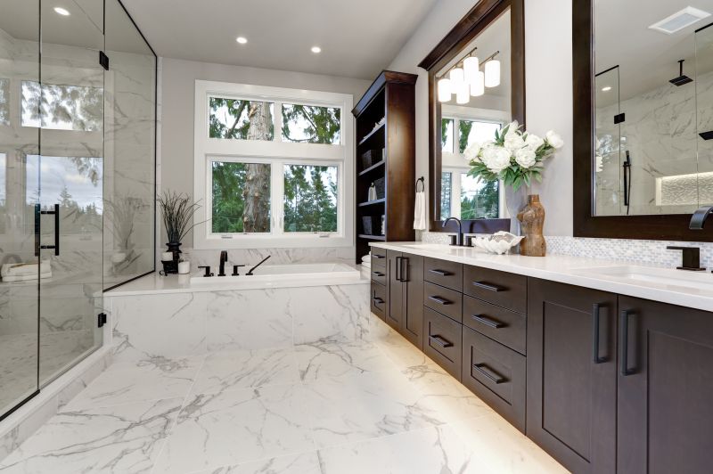 Luxurious Master Bathroom with Marble Finishes